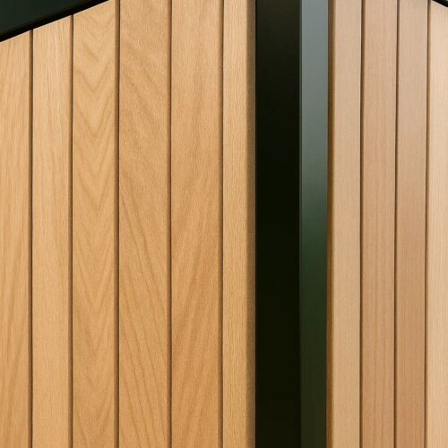 Afsluitbare fietsoverkapping Timber 26 Afwerking Detail fietsenberging model Timber